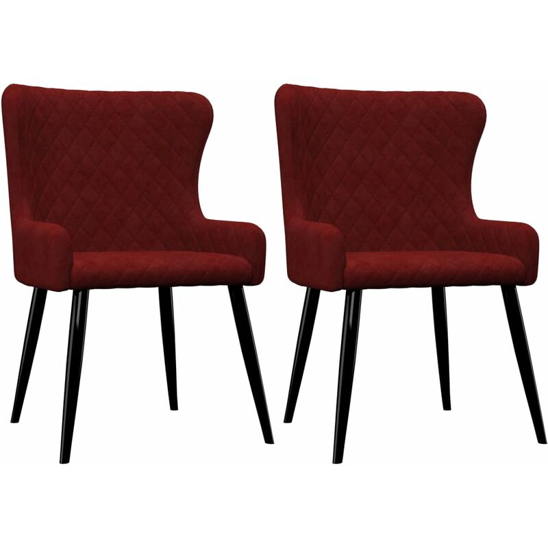 

Sillas de comedor 2 unidades de terciopelo rojo - Rojo
