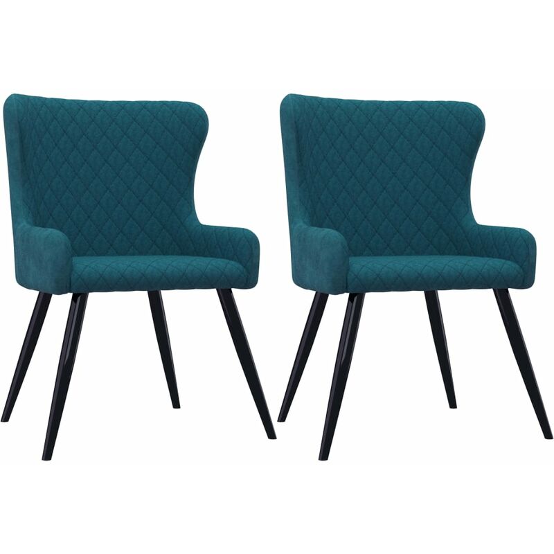 

vidaXL Sillas de Comedor Terciopelo 2 Unidades Azul - Azul
