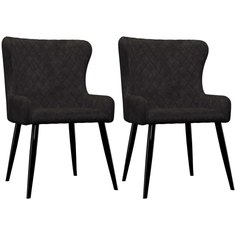 

vidaXL Sillas de Comedor Terciopelo 2 Unidades Negro - Negro