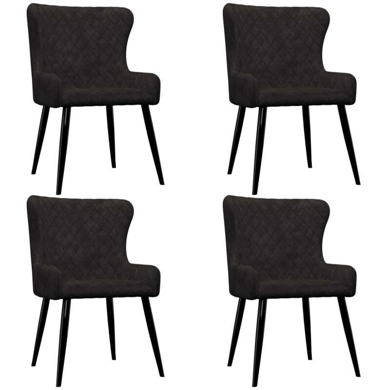 

vidaXL Sillas de Comedor Terciopelo 4 Unidades Negro - Negro