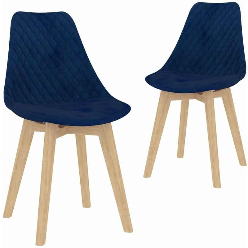

Sillas de Comedor de Terciopelo 2 Unidades Azul - Azul - Vidaxl