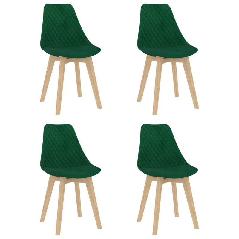 

vidaXL Sillas de Comedor de Terciopelo 4 Unidades Verde Oscuro - Verde