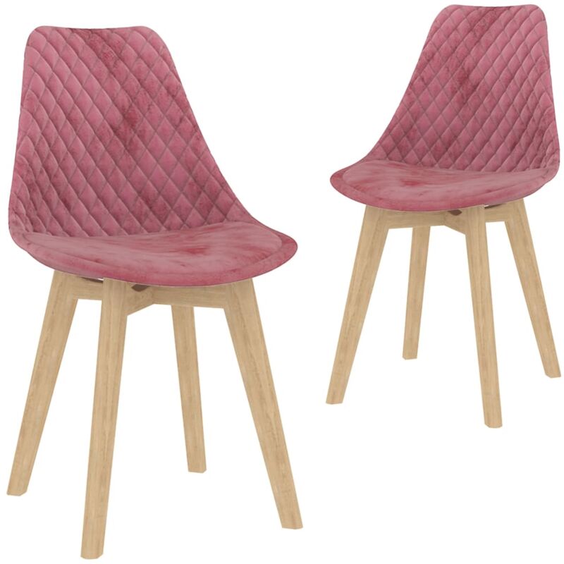 

Sillas de Comedor de Terciopelo 2 Unidades Rosa - Rosa - Vidaxl