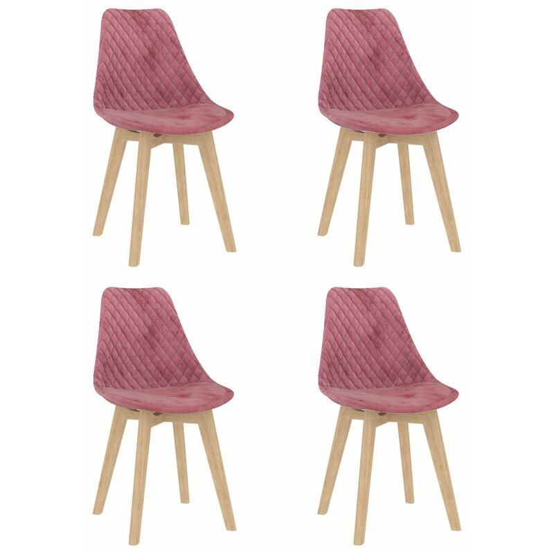 

Sillas de Comedor de Terciopelo 4 Unidades Rosa - Rosa - Vidaxl