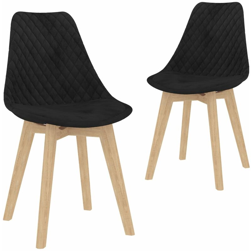 

Sillas de Comedor de Terciopelo 2 Unidades Negro - Negro - Vidaxl
