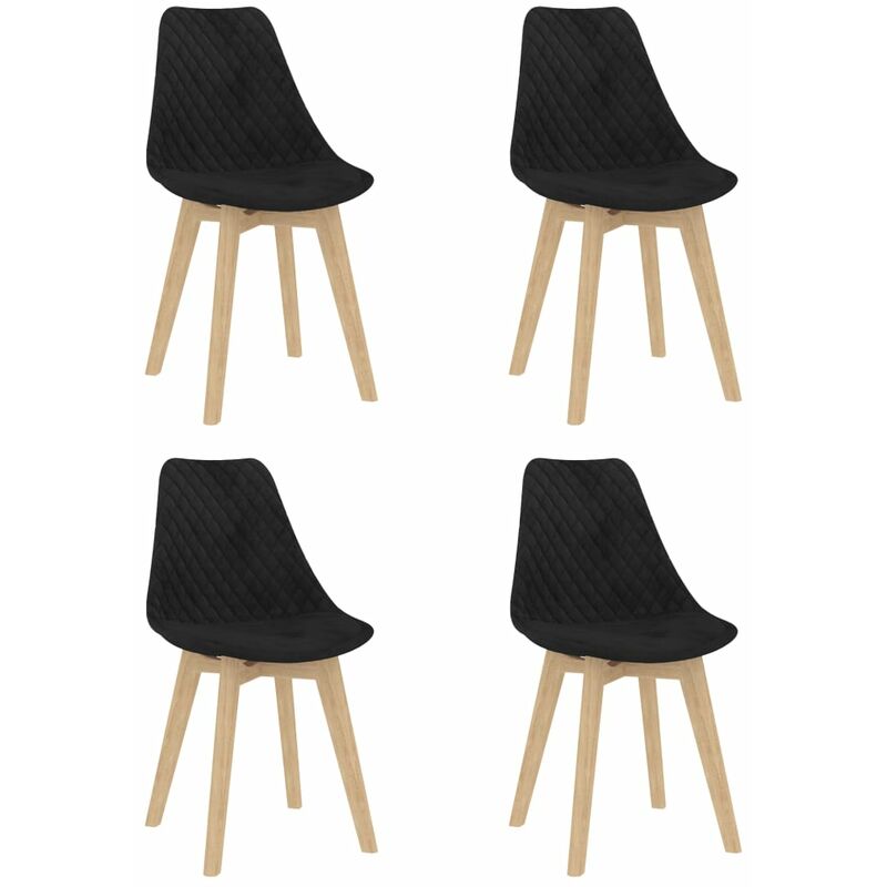 

Sillas de Comedor de Terciopelo 4 Unidades Negro - Negro - Vidaxl