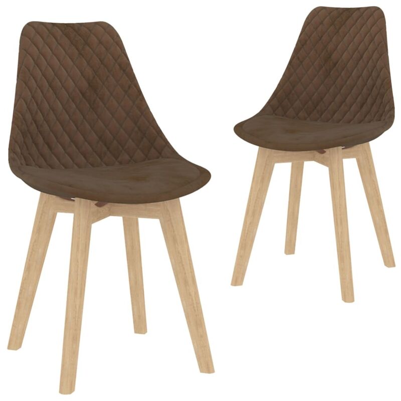 

Sillas de Comedor de Terciopelo 2 Unidades Marrón - Marrón - Vidaxl