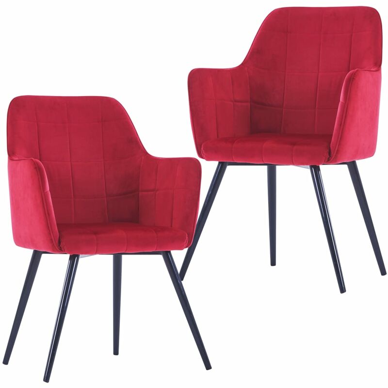 

Sillas de comedor 2 unidades de terciopelo rojo oscuro