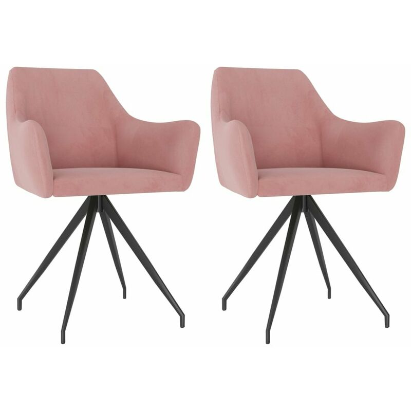 

Sillas de comedor 2 unidades de terciopelo rosa