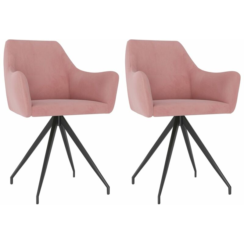

Sillas de comedor 2 unidades de terciopelo rosa