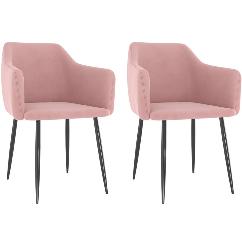 

Sillas de comedor 2 unidades de terciopelo rosa