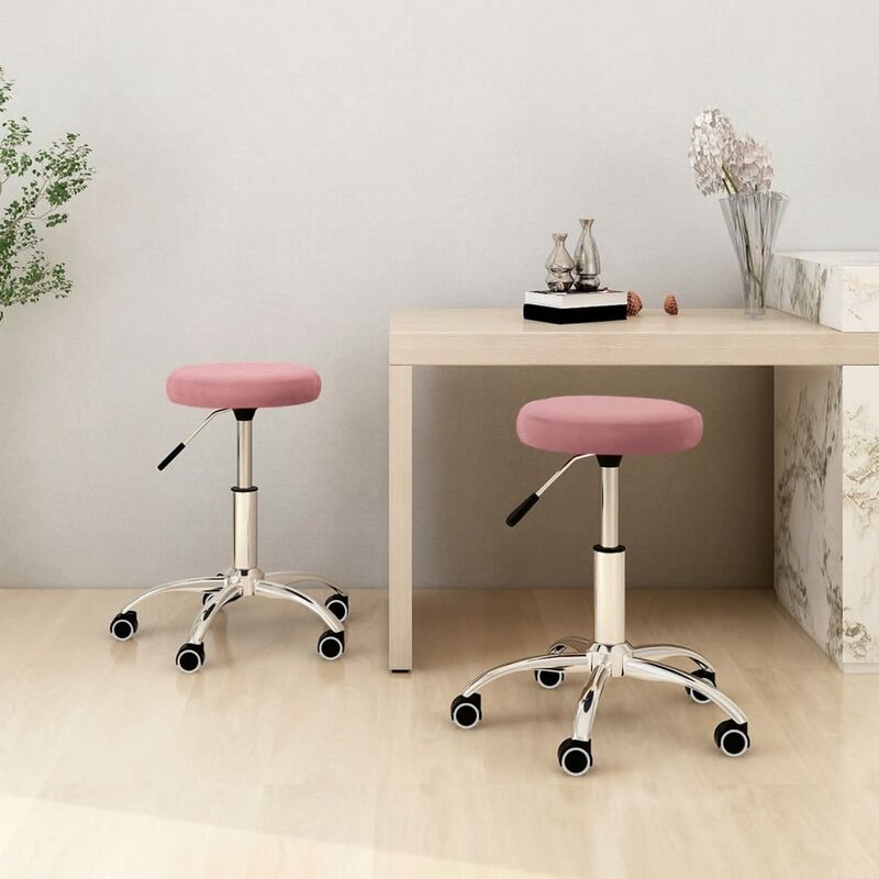 

Sillas de comedor 2 unidades de terciopelo rosa