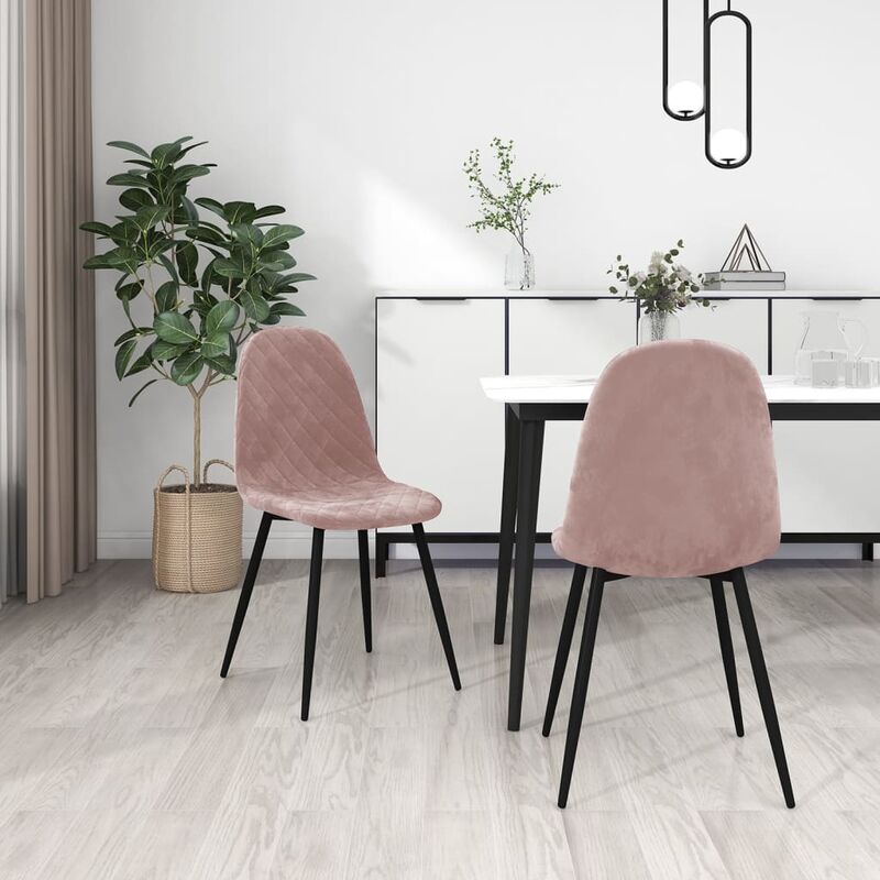 

Sillas de comedor 2 unidades de terciopelo rosa