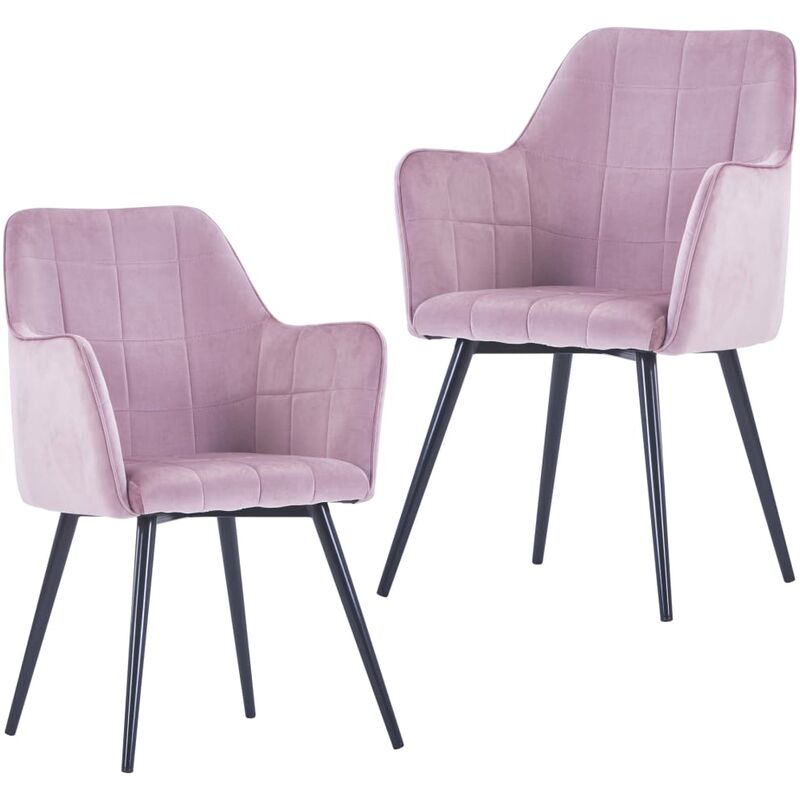 

Sillas de comedor 2 unidades de terciopelo rosa - Rosa