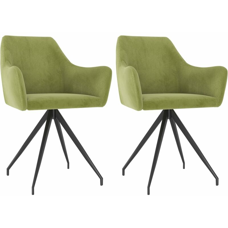 

Sillas de comedor 2 unidades de terciopelo verde claro