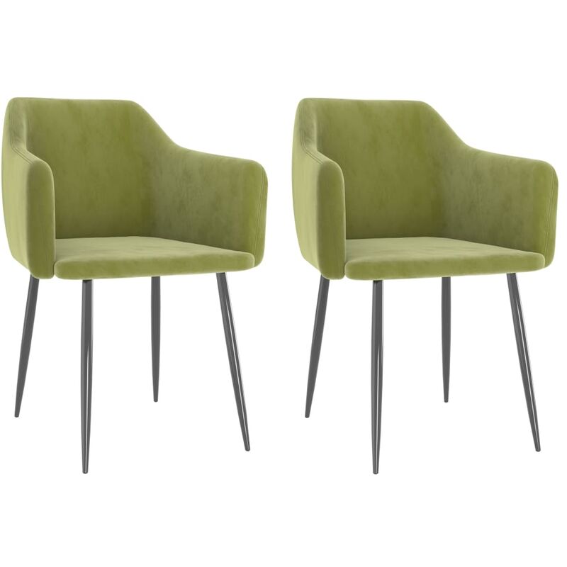 

Sillas de comedor 2 unidades de terciopelo verde claro