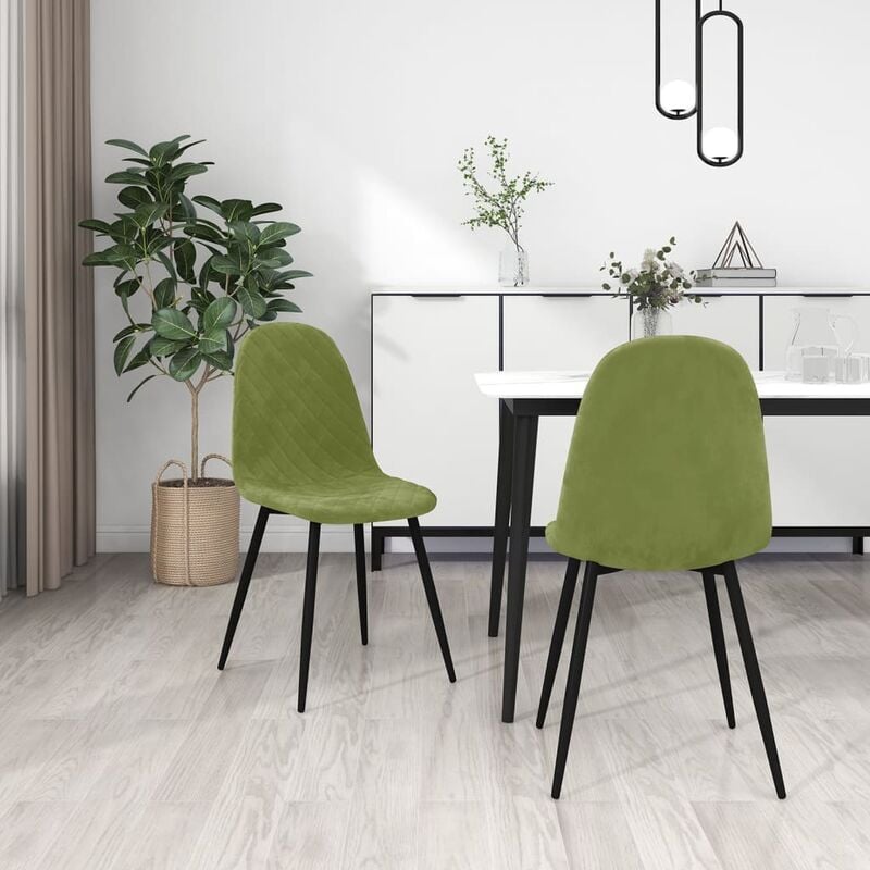 

Sillas de comedor 2 unidades de terciopelo verde claro