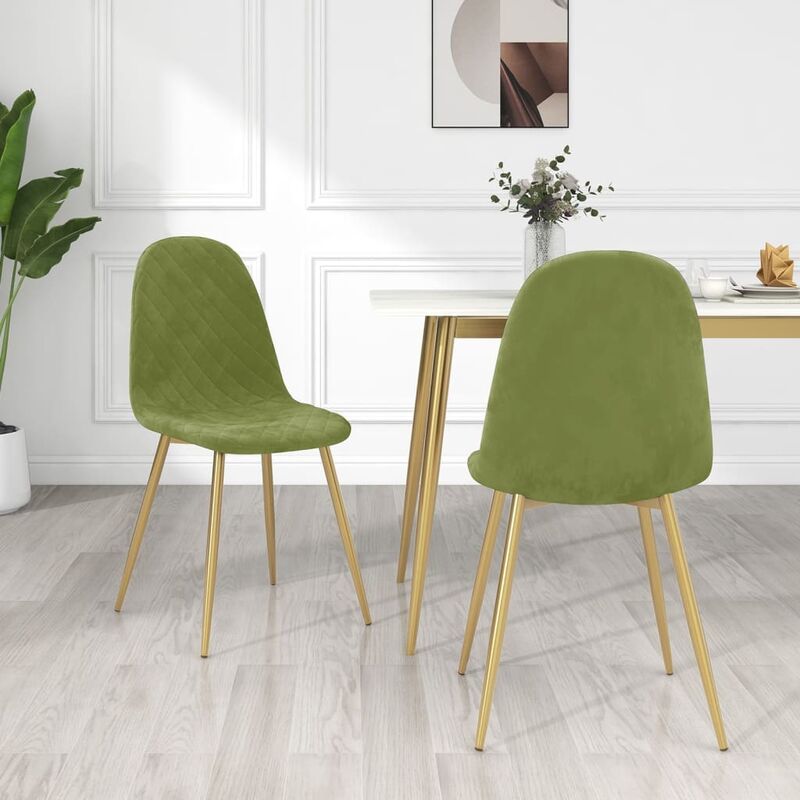 

Sillas de comedor 2 unidades de terciopelo verde claro
