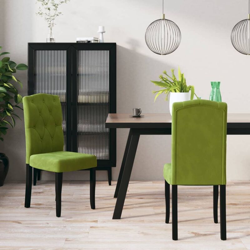 

Sillas de comedor 2 unidades de terciopelo verde claro
