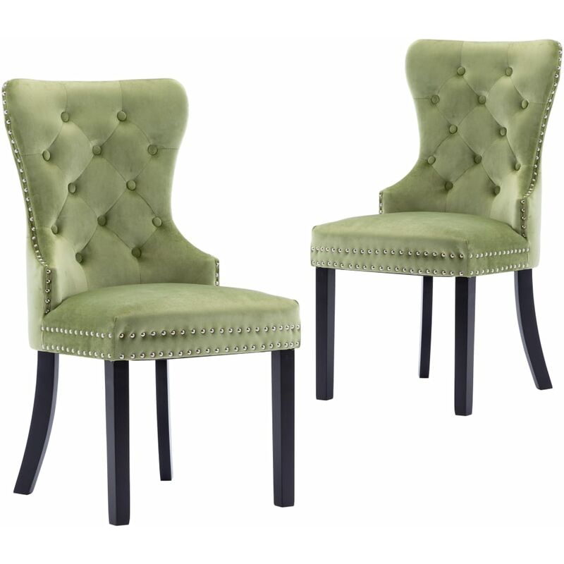 

Sillas de comedor 2 unidades de terciopelo verde claro