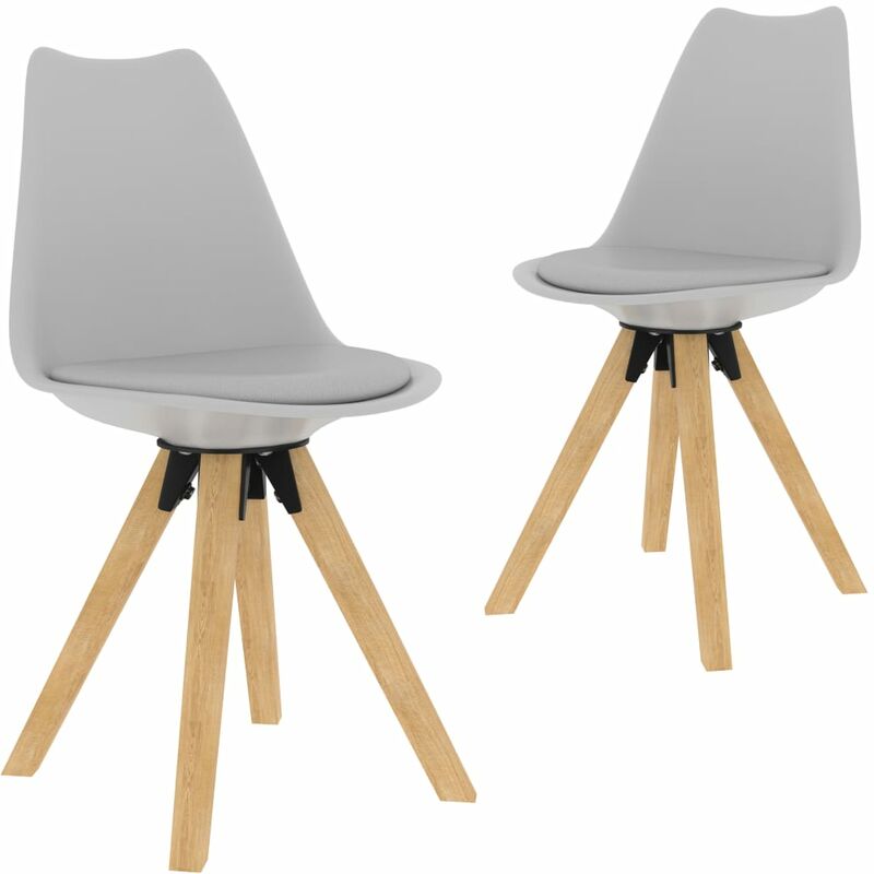 

Sillas de comedor 2 unidades gris PP y madera maciza de haya