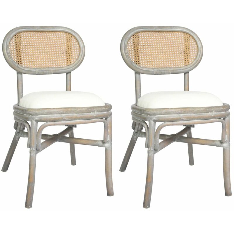 

Happyshopping - Sillas de comedor 2 unidades lino gris