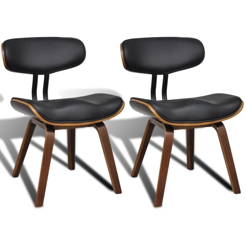 

vidaXL Madera Curvada Silla de Comedor Cuero Sintético 2 Unidades - Marrón