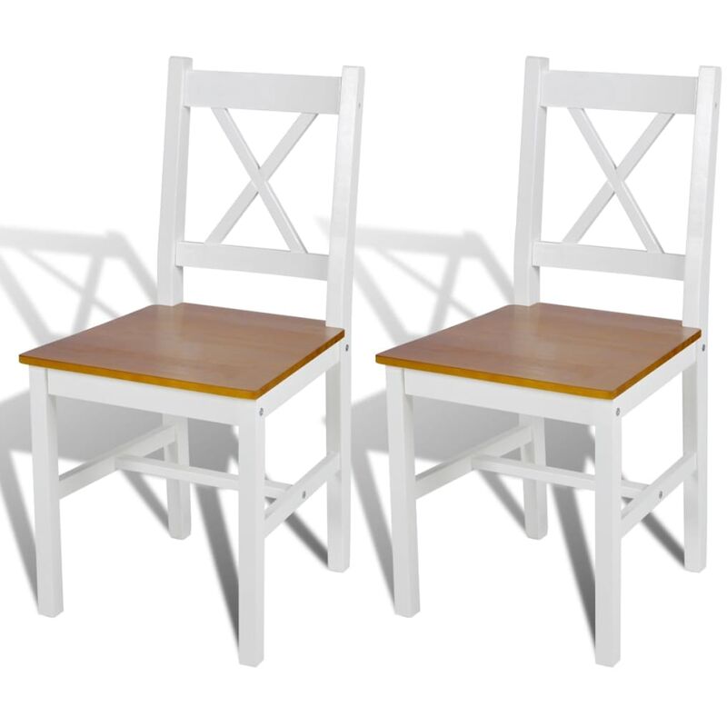 

Sillas de comedor 2 unidades madera de pino blancas