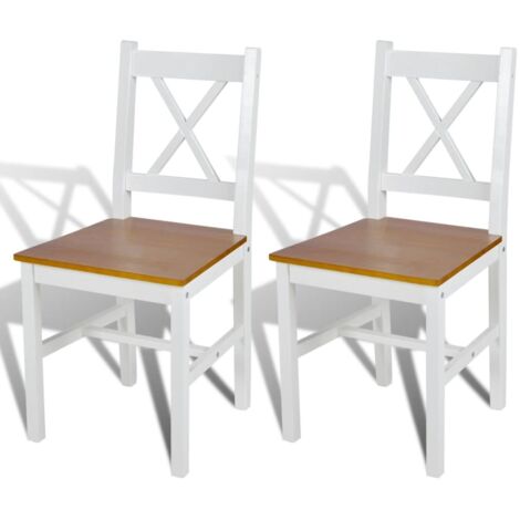 Sillas de comedor 2 unidades madera de pino blanco vidaXL