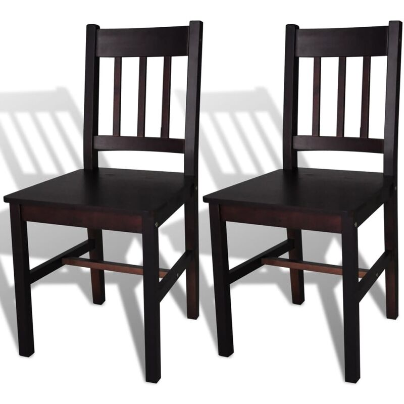 

Sillas de comedor 2 unidades madera de pino marrón oscuro - Marrón