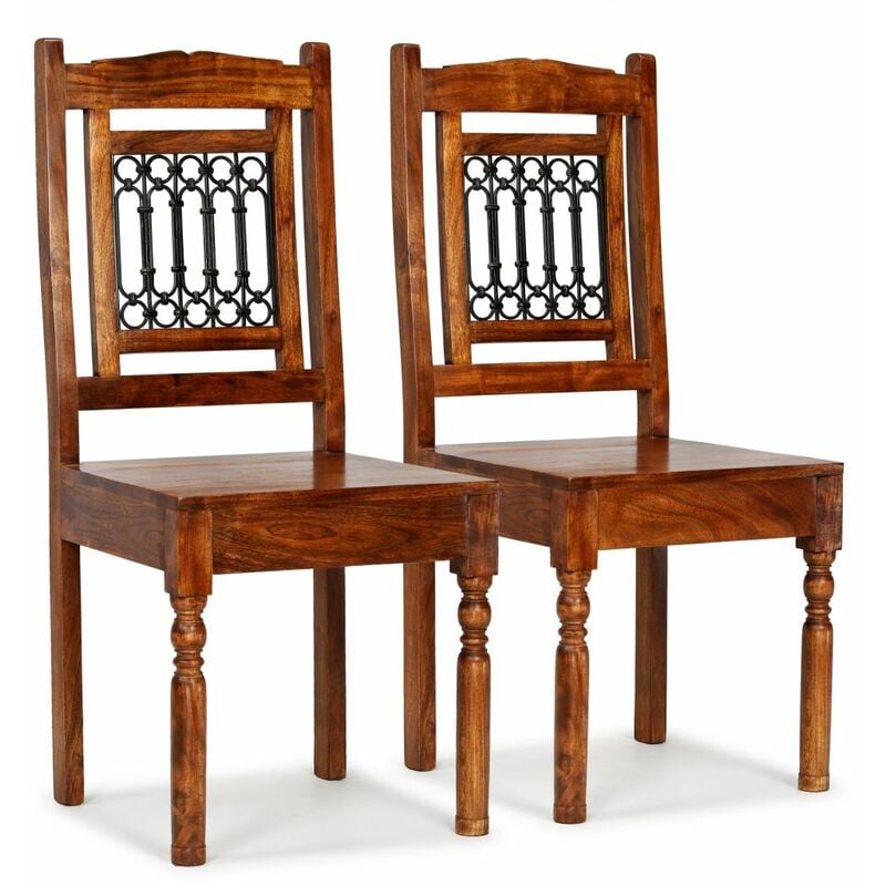 

Sillas de comedor 2 unidades madera maciza acabado sheesham