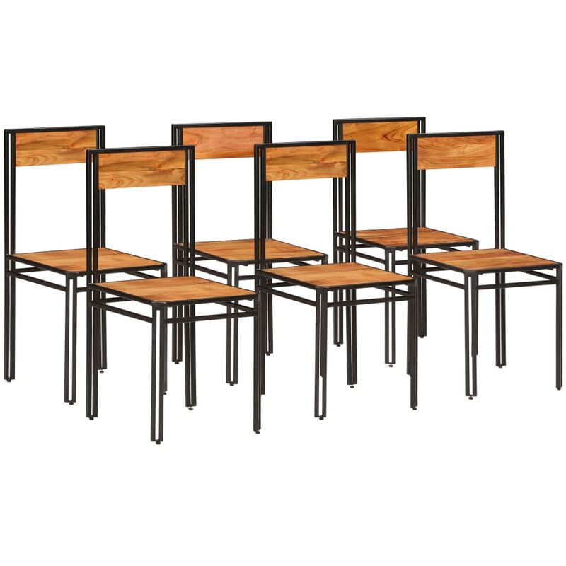 

vidaXL Madera Maciza Acacia Acabado Sheesham Sillas de Comedor 6 Unidades - Marrón