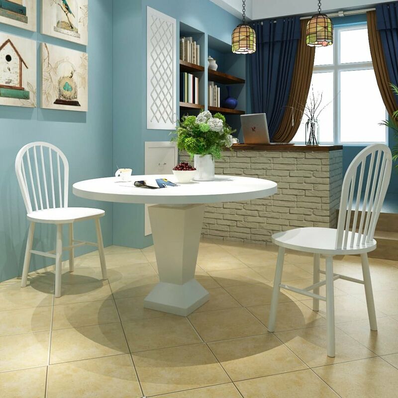 

Sillas de comedor 2 unidades madera maciza de caucho blanca
