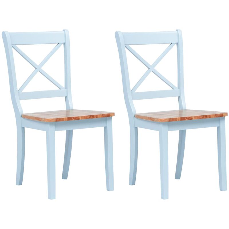 

vidaXL Madera Maciza de Caucho Sillas de Comedor 2 Unidades Gris y Madera Claro - Gris