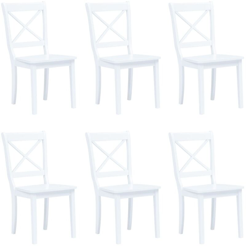 

Madera Maciza de Caucho Sillas de Comedor 6 Unidades Blanco - Blanco - Vidaxl