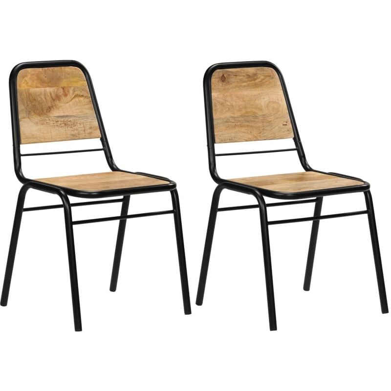 

vidaXL Sillas de Comedor 2 Unidades Madera Maciza de Mango - Marrón