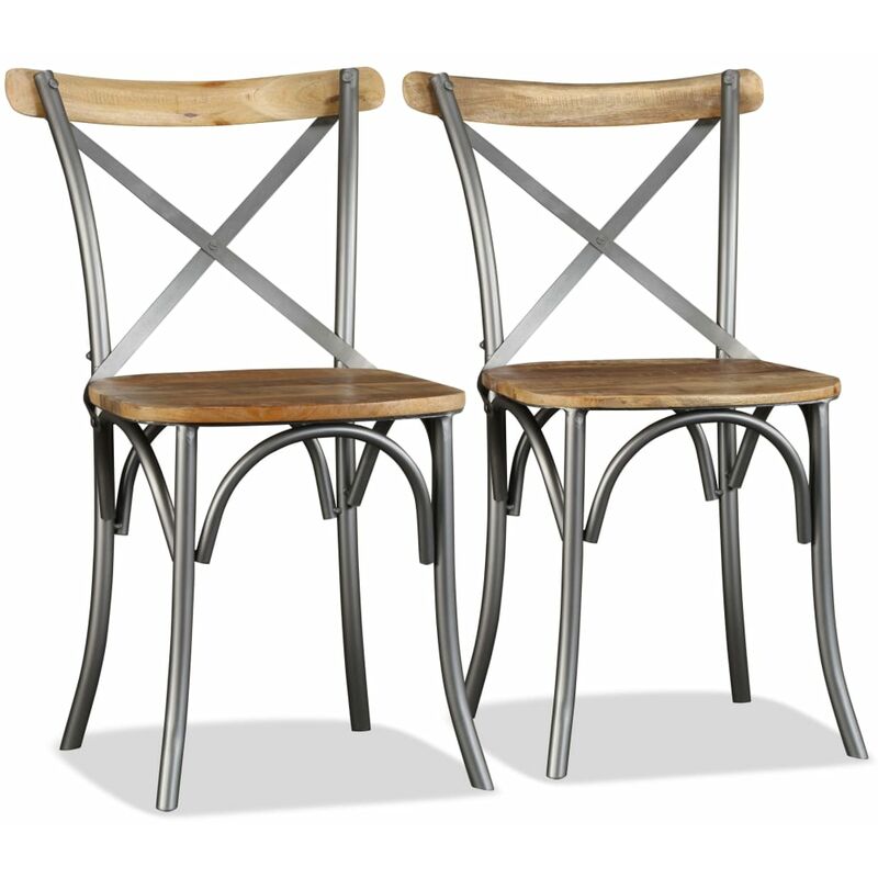 

Sillas de comedor 2 unidades madera maciza de mango - Multicolor