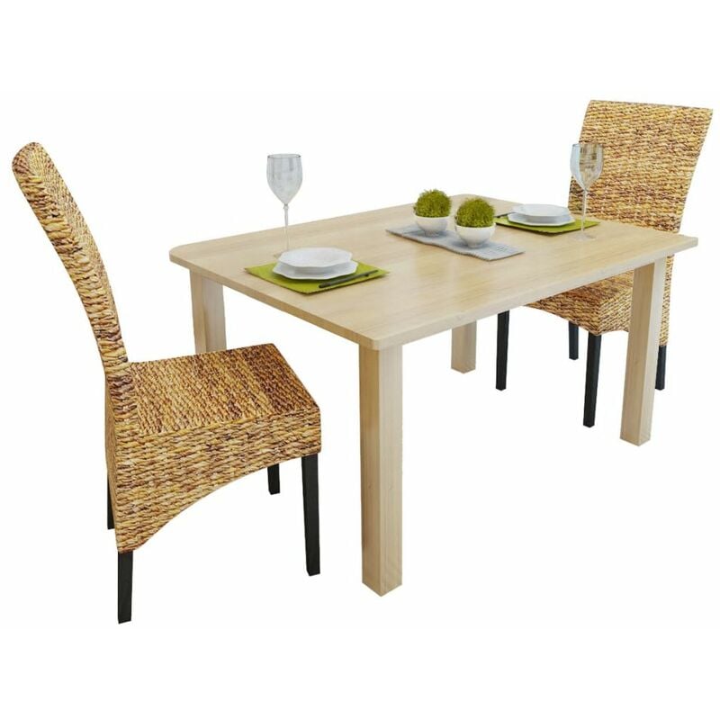 

Sillas de comedor 2 unidades madera maciza de mango y abacá