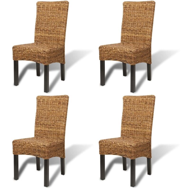 

vidaXL Madera Maciza de Mango y Abacá Sillas de Comedor 4 Unidades - Marrón