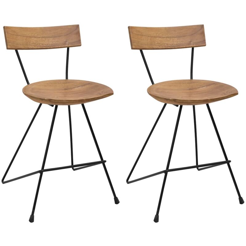 

vidaXL Sillas de comedor 2 unidades madera maciza de teca - Marrón