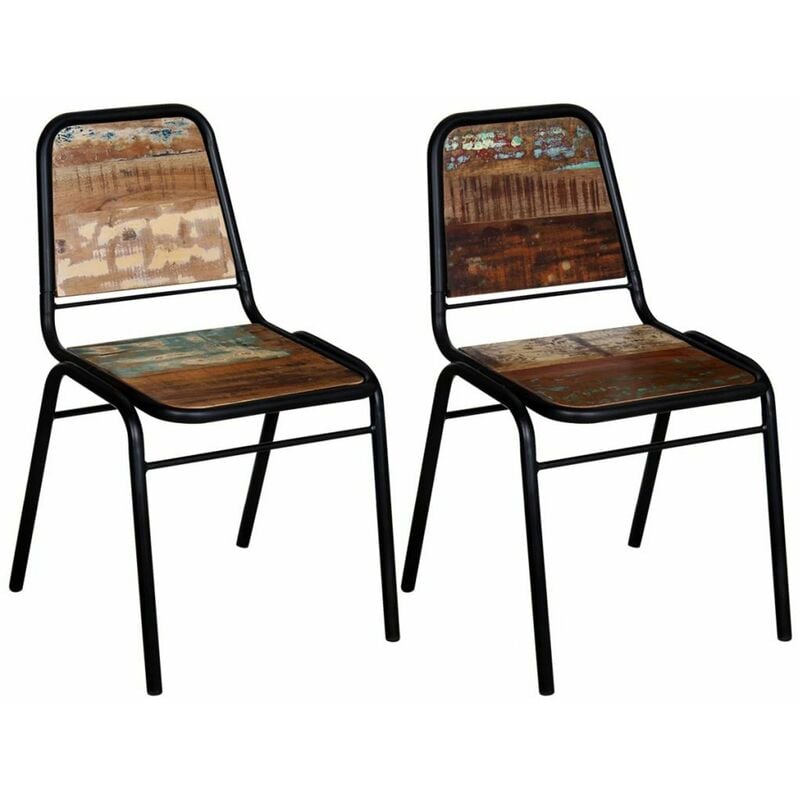 

Sillas de comedor 2 unidades madera maciza reciclada