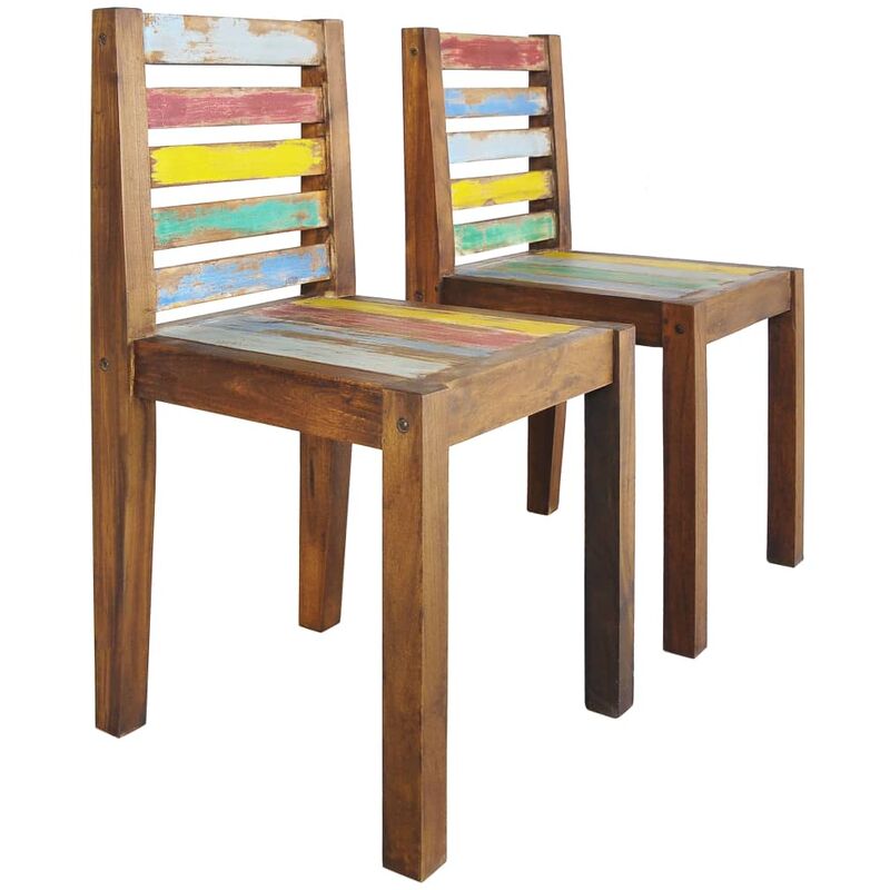 

Sillas de comedor 2 unidades madera maciza reciclada