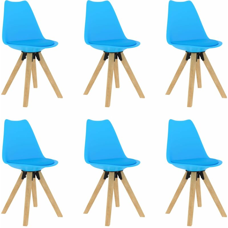 

vidaXL Sillas de Comedor 6 Unidades Azul - Azul