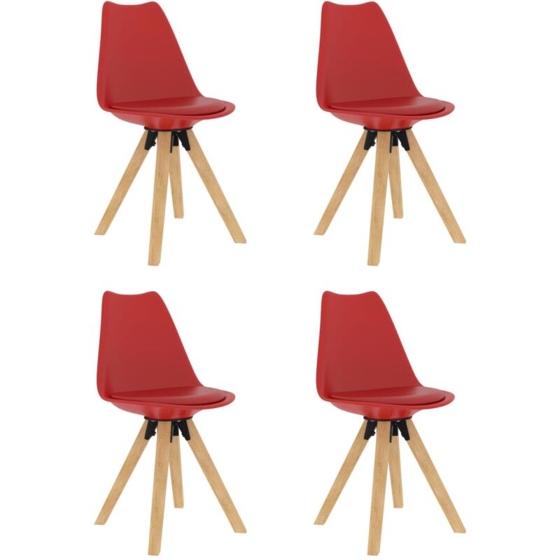 

vidaXL Sillas de Comedor 4 Unidades Rojas - Rojo