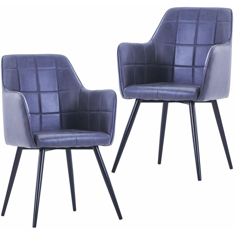 

Sillas de comedor 2 unidades piel de ante artificial gris