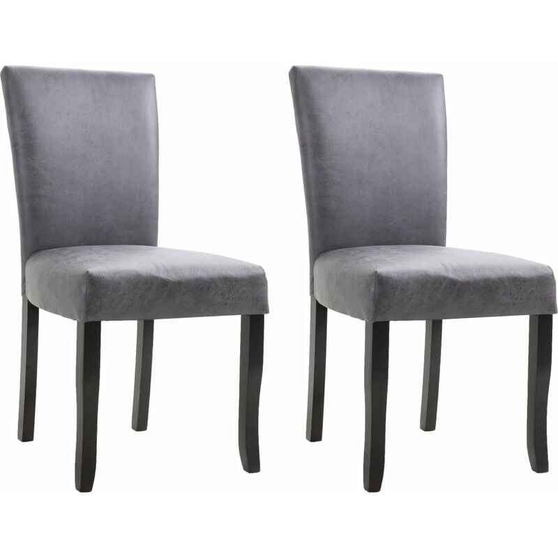 

Sillas de comedor 2 unidades piel de ante artificial gris - Gris