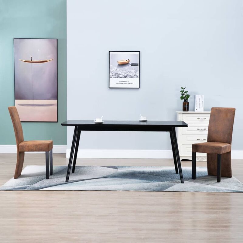 

Happyshopping - Sillas de comedor 2 unidades piel de ante artificial marron