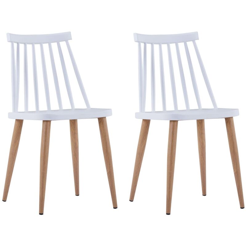

Happyshopping - Sillas de comedor 2 unidades plastico blanco