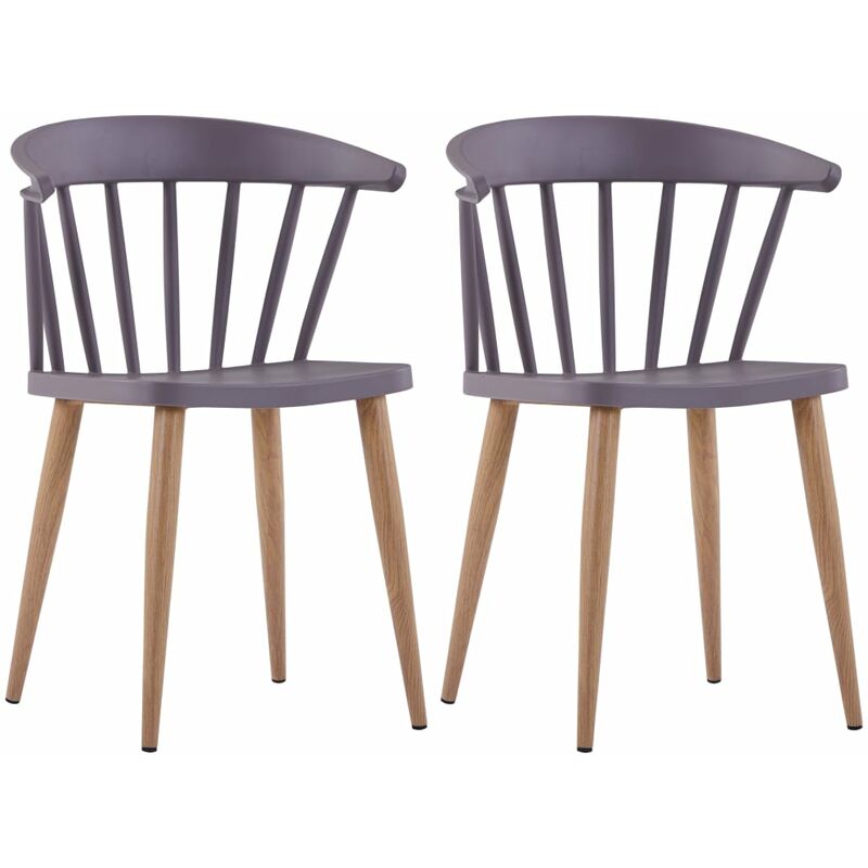 

Happyshopping - Sillas de comedor 2 unidades plastico gris