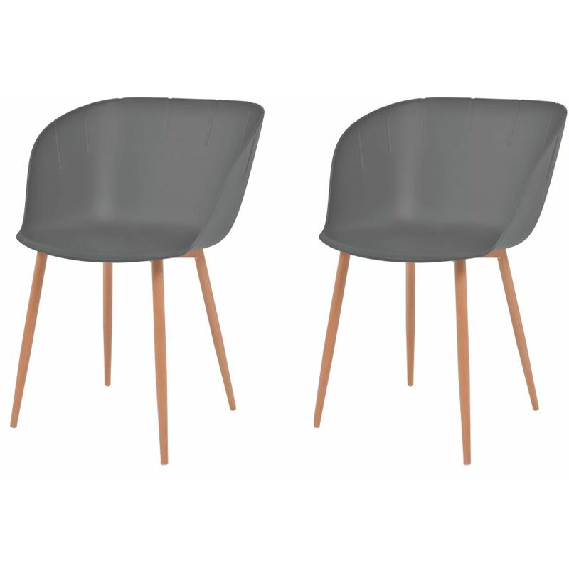

Sillas de comedor 2 unidades plástico gris